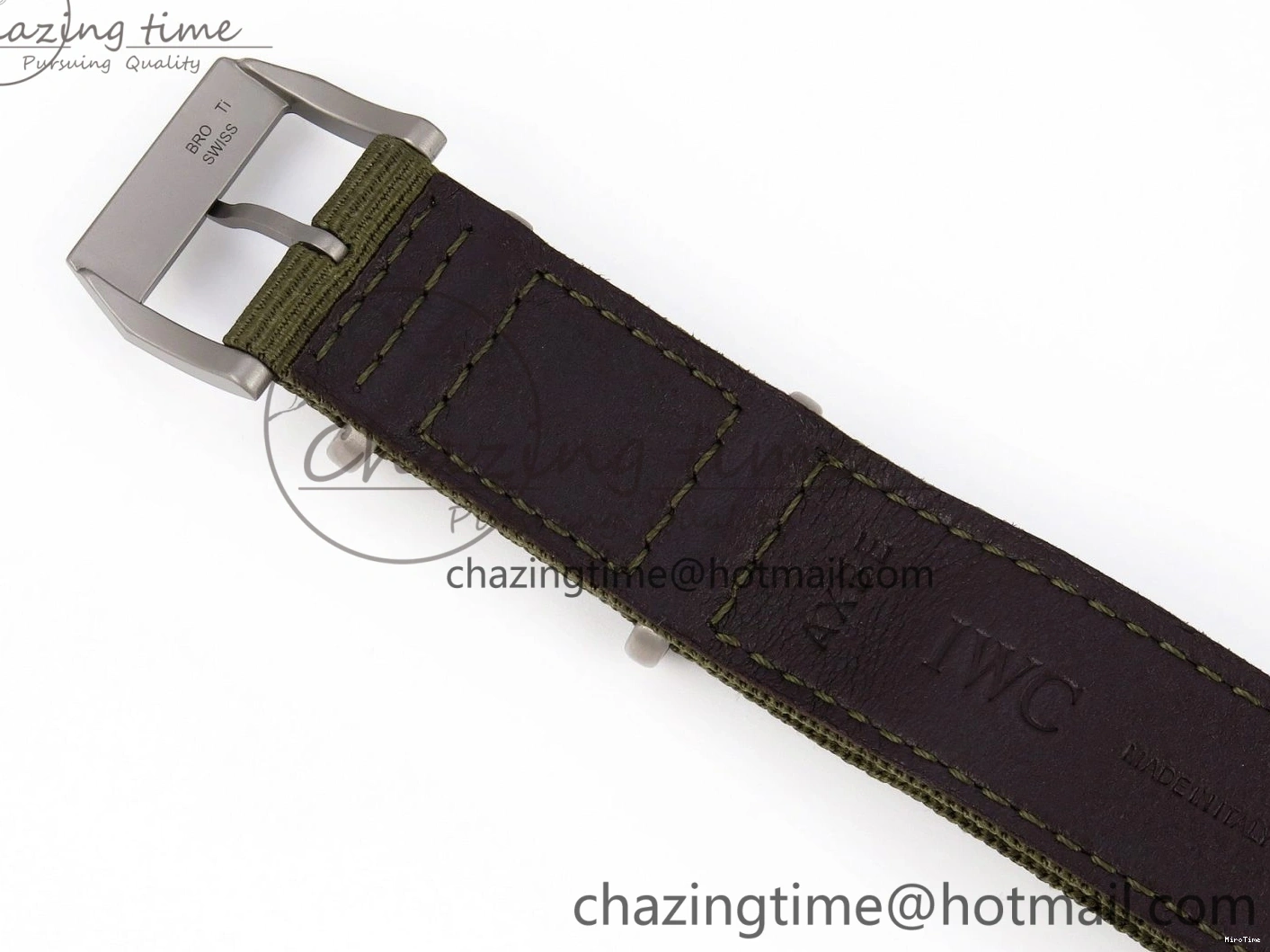MIROTIME 0519 Mark XVIII Top Gun “SFTI” Black Ceramic IW324712 ZF 1:1 Best Edition on Green Nylon Strap A Tailored 7025